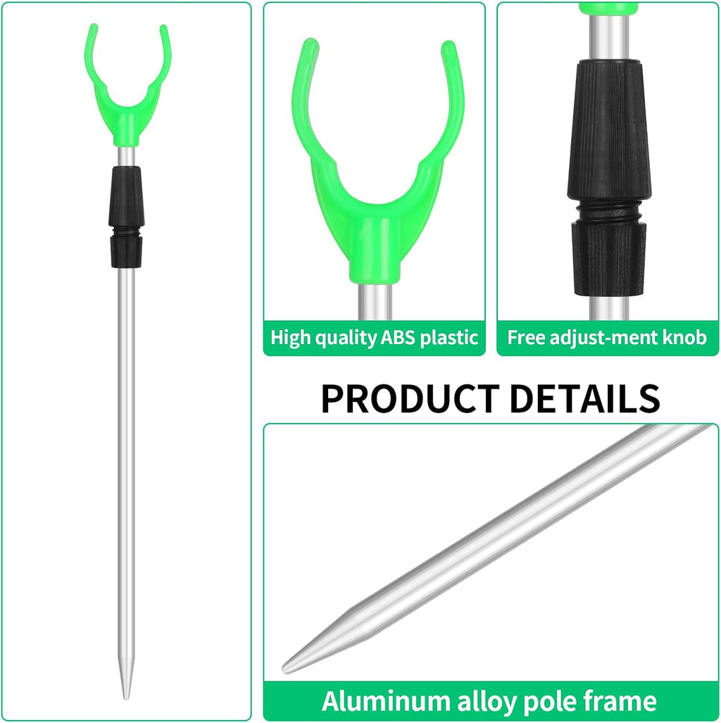 Fishing Rod Holder for Ground: 6pcs Extendable Telescopic Fishing Pole Holders for Bank Ground Sand with 12 Alarm Bells