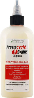 Prestacycle One Liquid, Bike Chain Lubricant and Cleaner, All-in-One Bicycle Lube, Degreaser, Paint Protectant, Metal Polish & Rust Remover, Without Alcohol or Petroleum