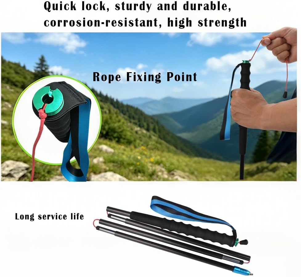 Ultralight Carbon Fiber Trekking Poles 2-Pack,Z-Pole Design Trail Running,Foldable Pair Fixed Length, Ultra Lightweight High-Density for Hiking, Running & Walking