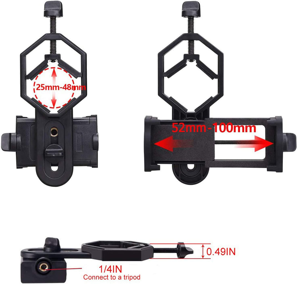 SVBONY Universal Cell Phone Adapter, Telescope Phone Mount Diameter 25-48mm