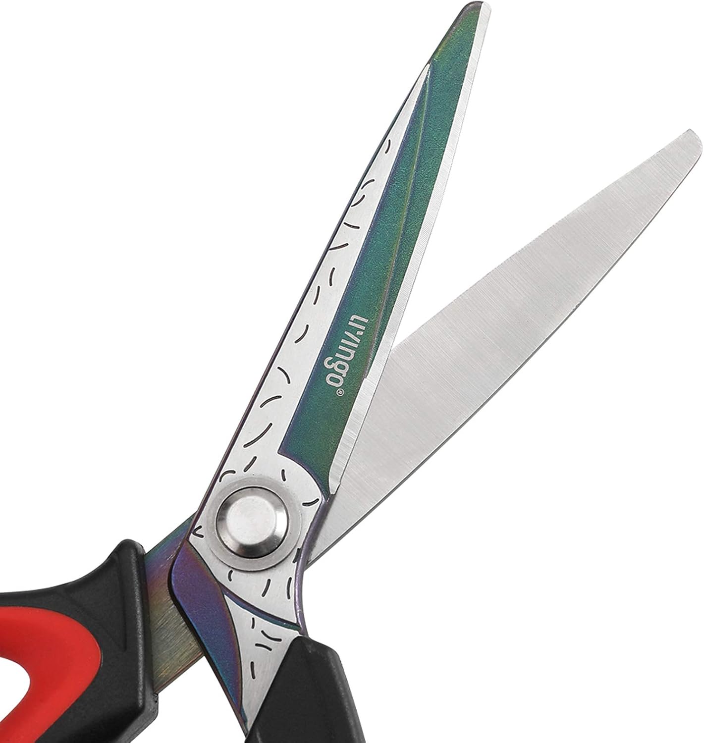 LIVINGO 10" Heavy Duty Multipurpose Shears for Shop & Garden (Red/Black)