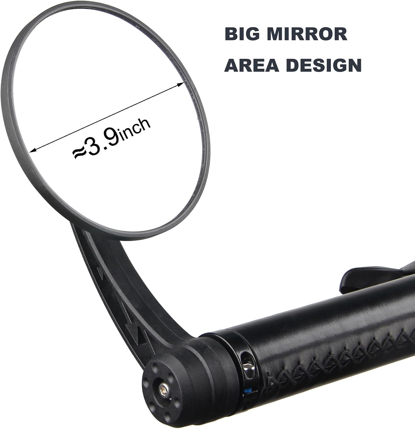 Bike Mirrors Handlebar End Mount, Rotatable And Adjustable Shockproof ebike mirror Wide Angle Bicycle Handlebars End Safe Clear E-Bike Glass Rear View Mirrors