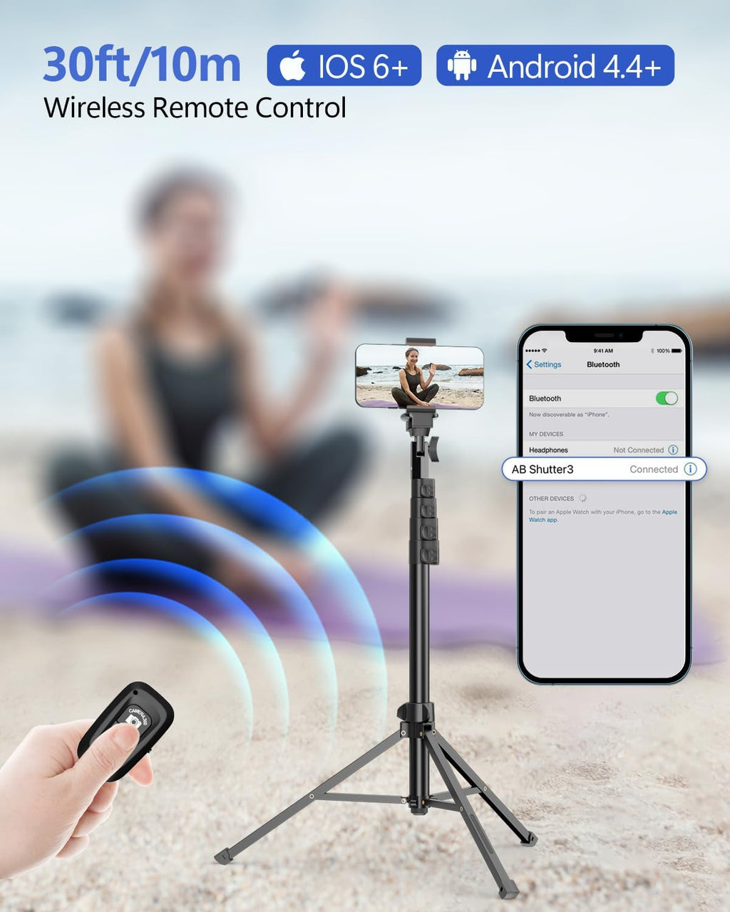 EMART 62’’ Cell Phone Tripod Stand with Remote for iPhone and Android