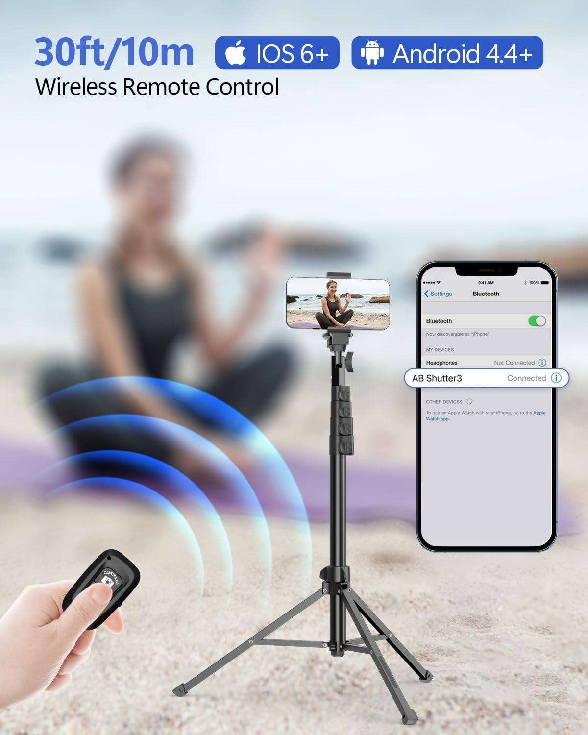 EMART 62’’ Cell Phone Tripod Stand with Remote for iPhone and Android