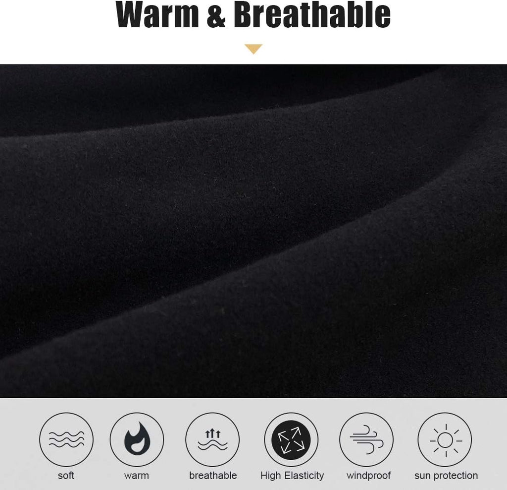 KGC 2 Pack Winter Neck Warmer Gaiter Fleece Windproof Face Mask Cover Cold Weather Scarf for Men & Women