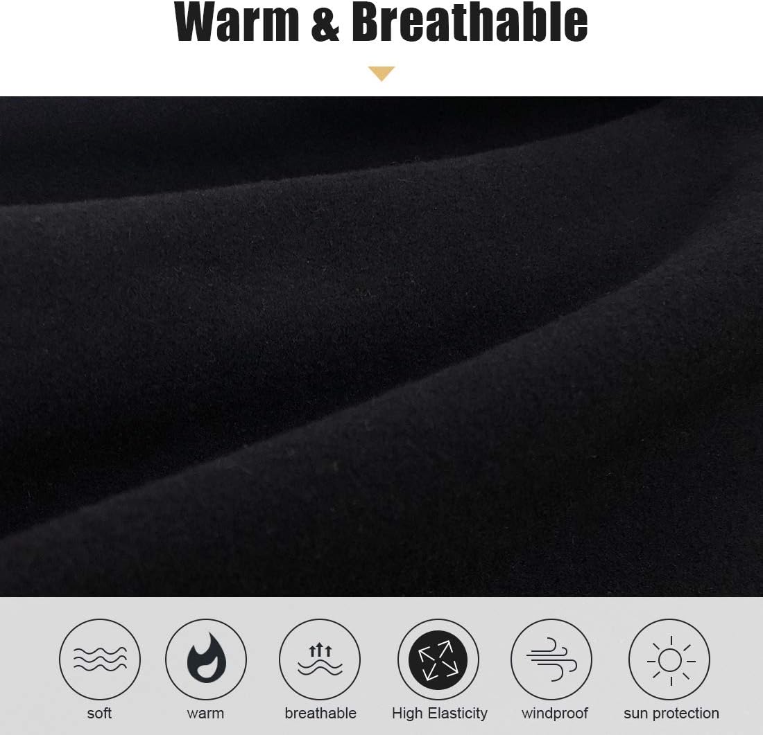 KGC 2 Pack Winter Neck Warmer Gaiter Fleece Windproof Face Mask Cover Cold Weather Scarf for Men & Women