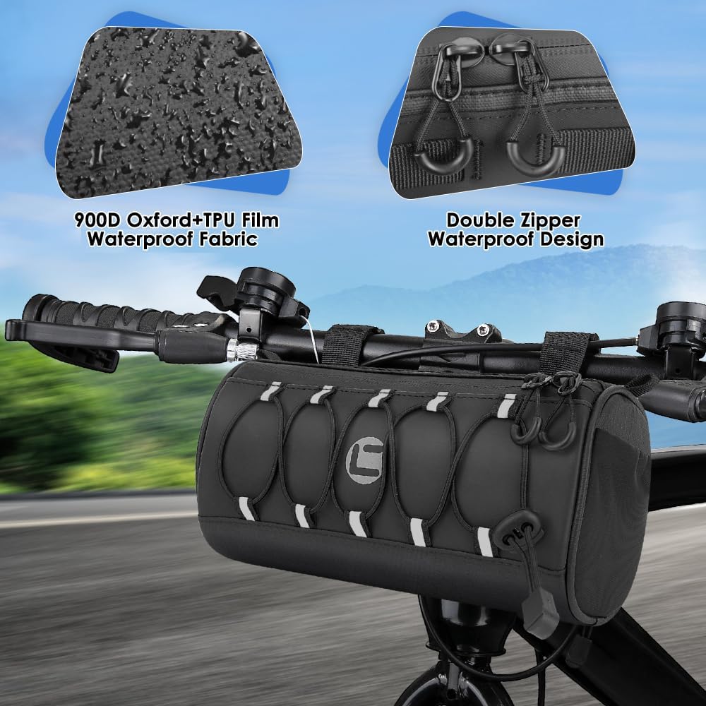WOTOW Bike Handlebar Bag Waterproof - Bicycle Front Pouch, 2.7L