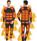 Heated Thermal Underwear for Men Women USB Charge 42 Zone Intelligent Heated Long Johns for Men Women & XS-4XL
