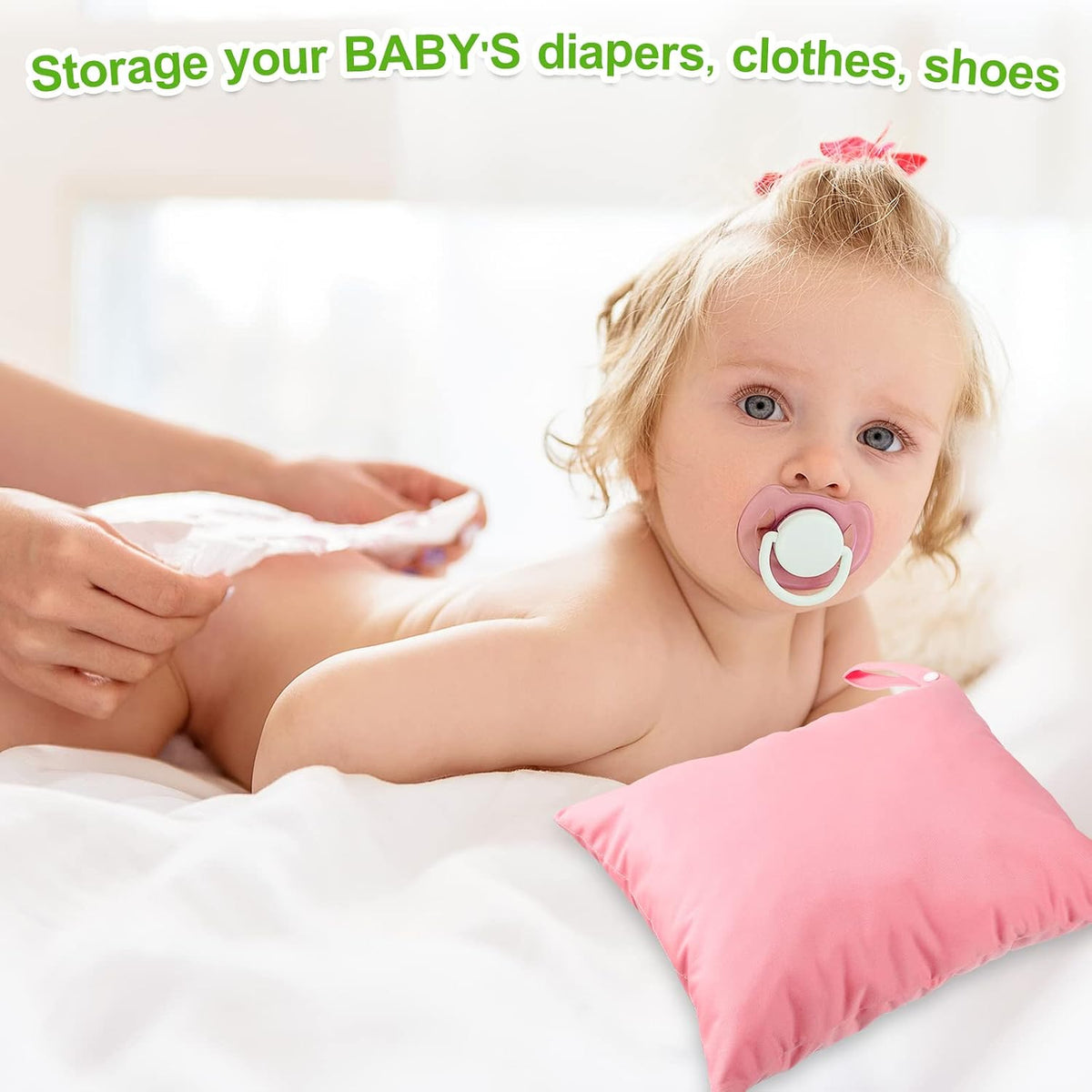 Woanger 10 Pack Wet Dry Bags for Baby Cloth Diapers Waterproof Reusable Travel Bags with Two Zippered Pockets Pool Beach Pouch for Swimsuit Beach Pool Daycare Yoga Gym Dirty Wet Clothe (Vivid Color)