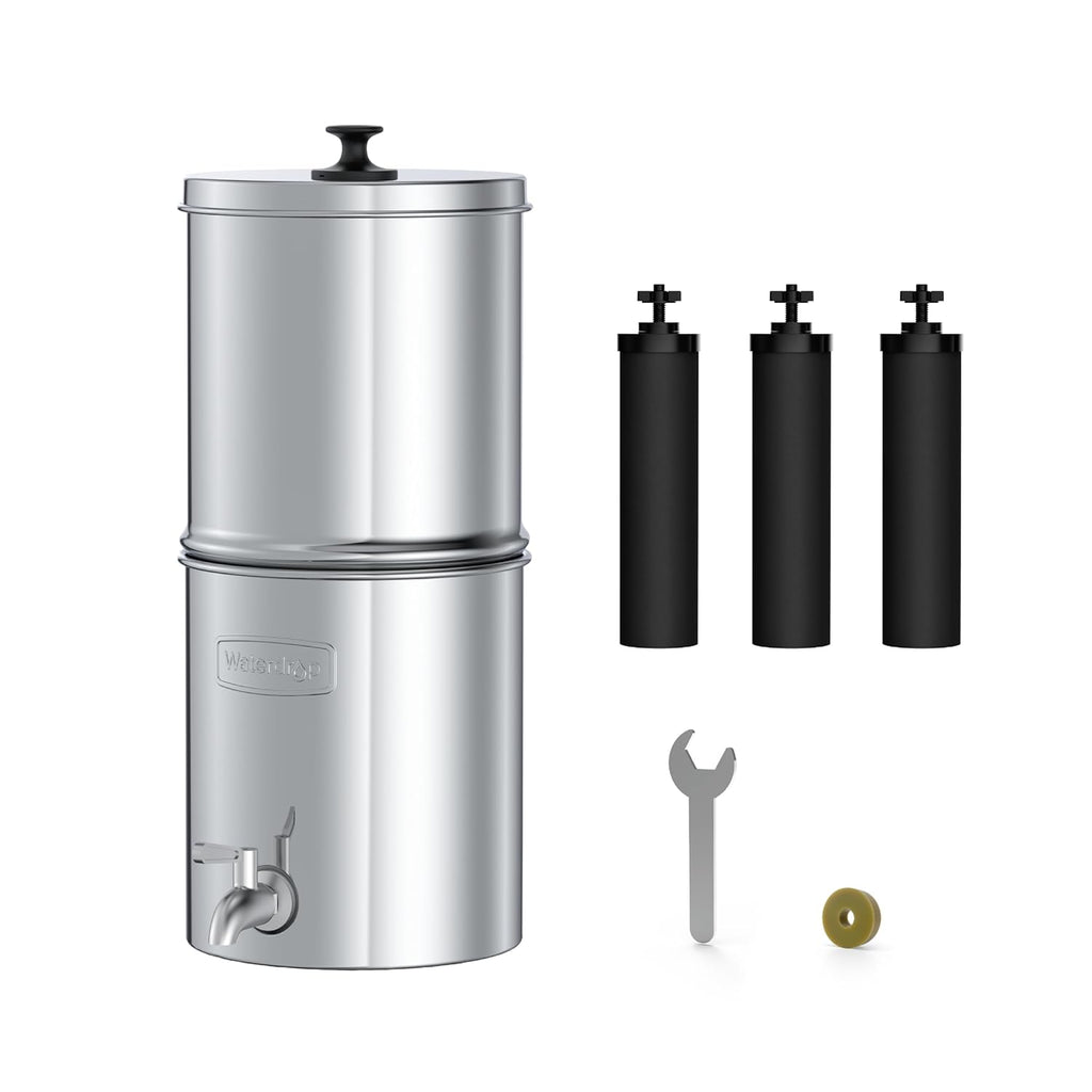 Waterdrop TK-AE Gravity Water Filter System, with 3 Black Carbon Filters