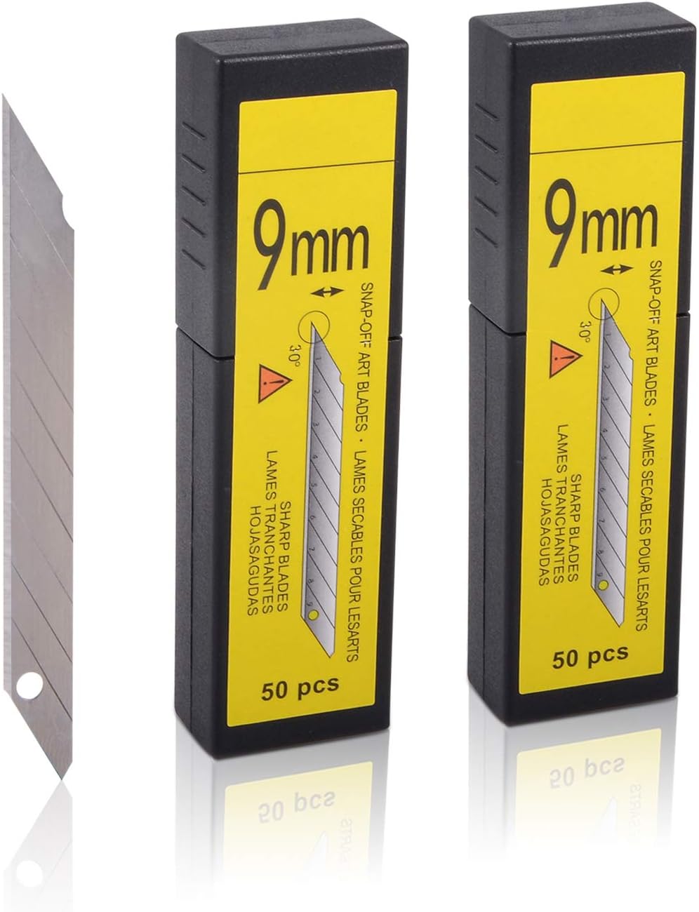 FOSHIO 30 Degree Snap Off Universal Art Knife Replacement Blades, High Hardness Carbon Steel Material, Auto Vinyl Wrap Office Cutter Craft Knife Sharp Blades, Pack of 100