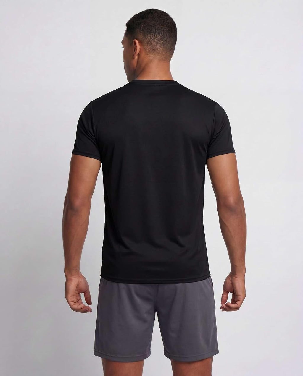 5 Pack Men's Dry Fit Workout T Shirts Crew Neck Athletic Gym Running Tees