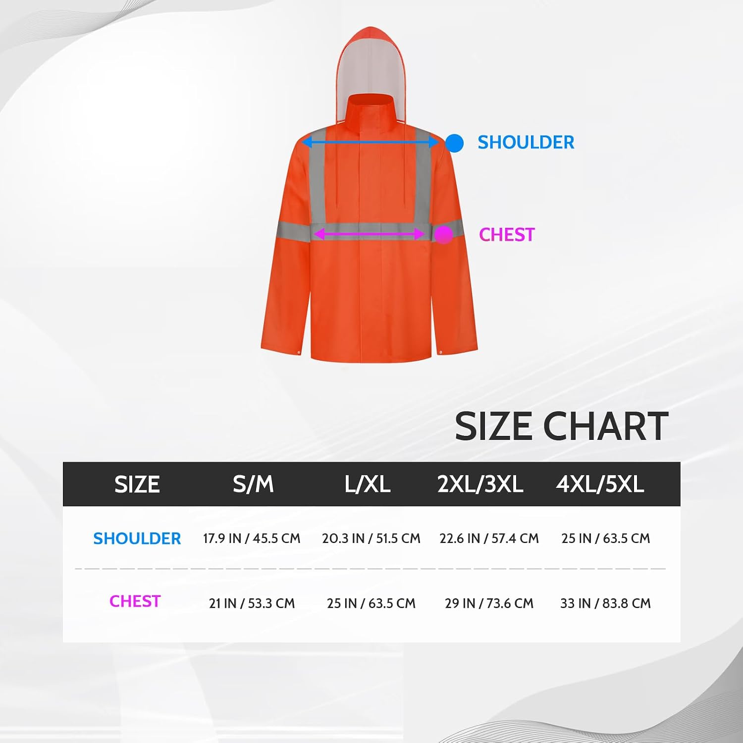 TCCFCCT High Vis Rain Jacket Rain Suits for Men Waterproof, Hi Vis Rain Coat for Men with Hood, High Visibility Rain Gear for Safety Work, Reflective raincoat for Outdoor Activities, S-M Orange NP