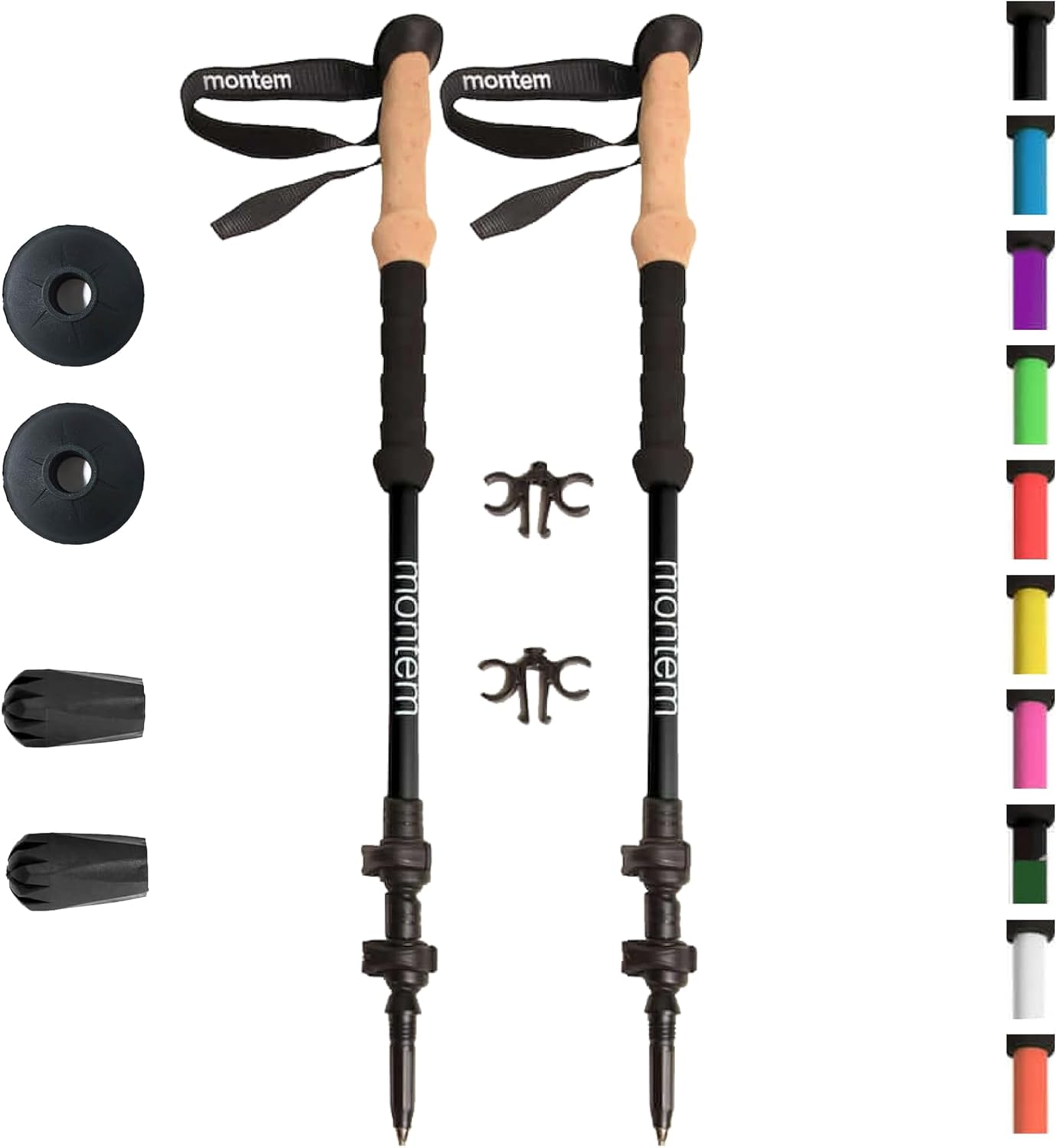 Montem Ultra Strong Trekking, Walking, and Hiking Poles, 2-Pack | Collapsible, Lightweight, Quick Locking, Weather-Resistant, Ultra Durable