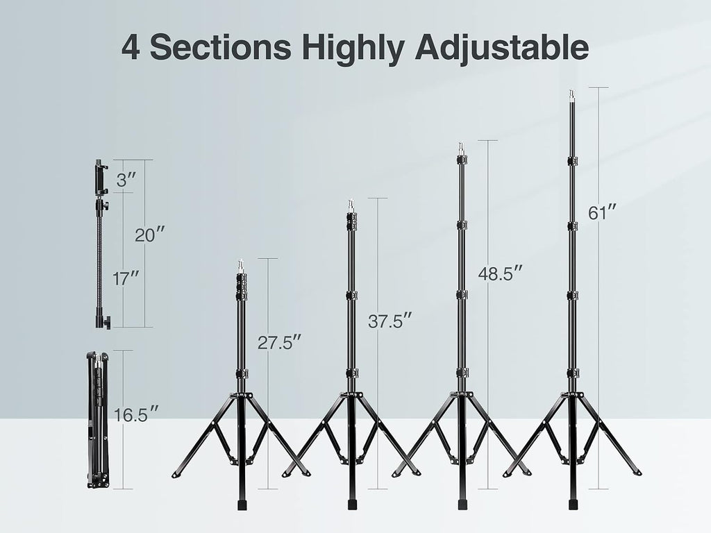 elitehood 81" Tall Tripod Stand for iPhone with 17in Adjustable Gooseneck