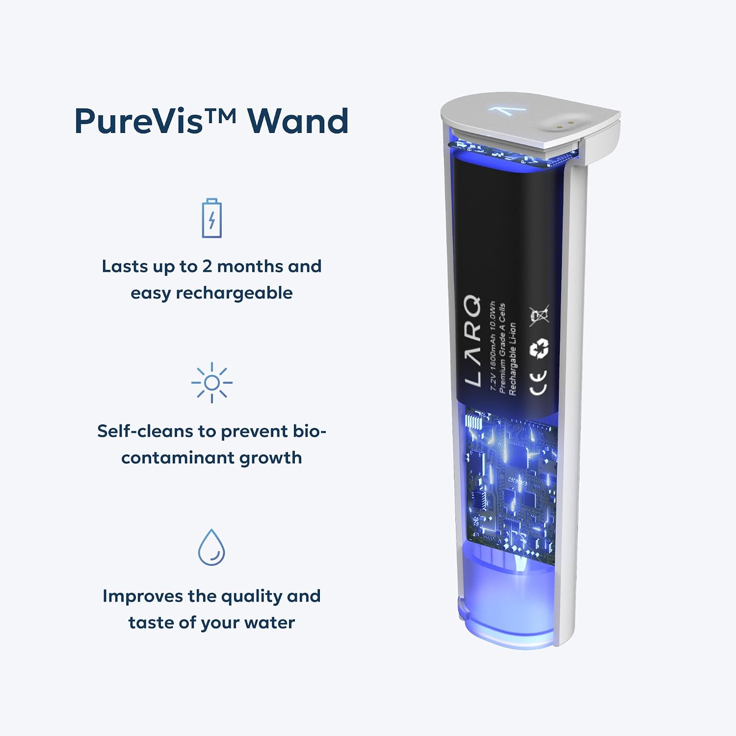 LARQ PureVis 3-in-1 Smart Water Filter Pitcher with UV-C Purifier and App