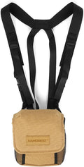 Universal Binocular Case, Binocular Harness for Hunting Case with Adjustable Shoulder Straps 2 Mesh Pockets for Hiking, Hunting, Backpacking, Outdoor Travel （Khaki）