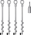 12" Tent Stakes, Heavy Duty Ground Anchor Kit, 4 Pack