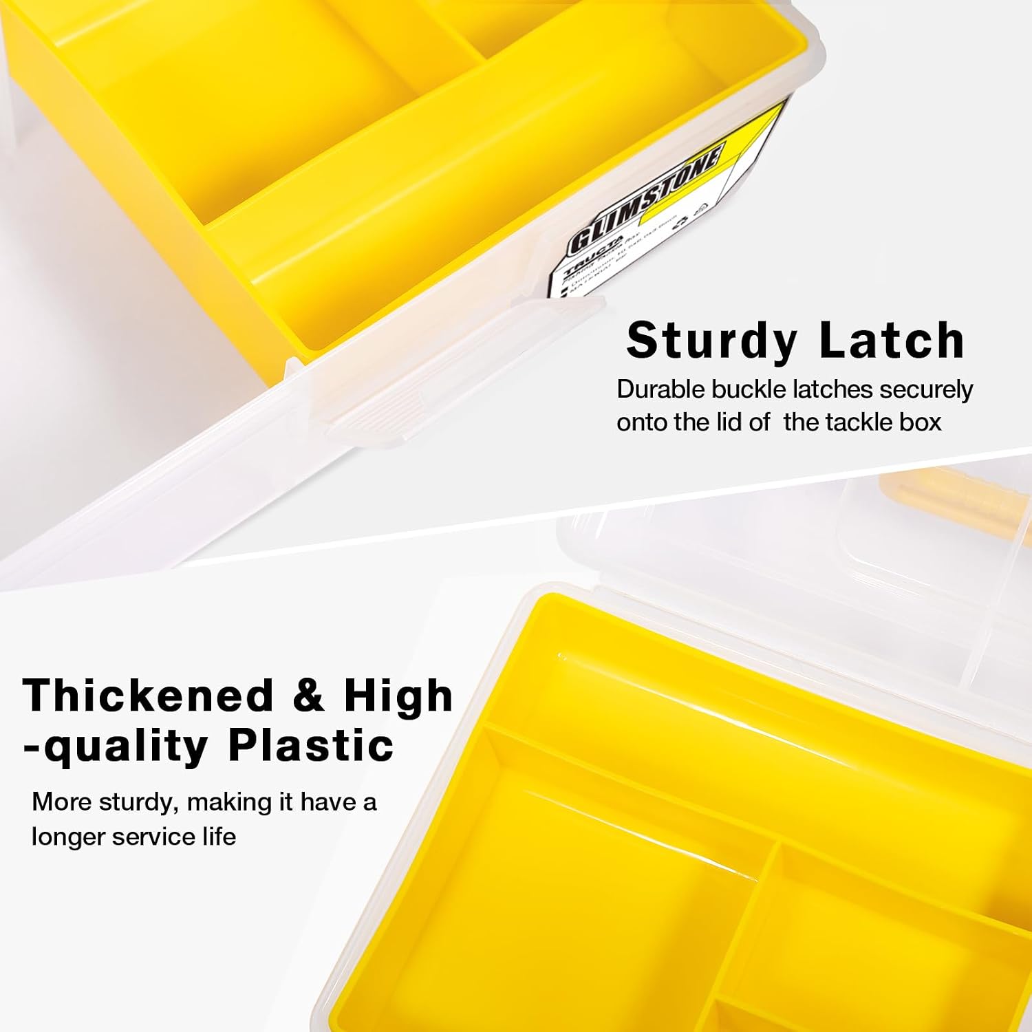 Fishing Tackle Boxes Waterproof Premium Plastic Storage Organizer Container Box with Divider Tray for Small Parts (Tackle Box Only)