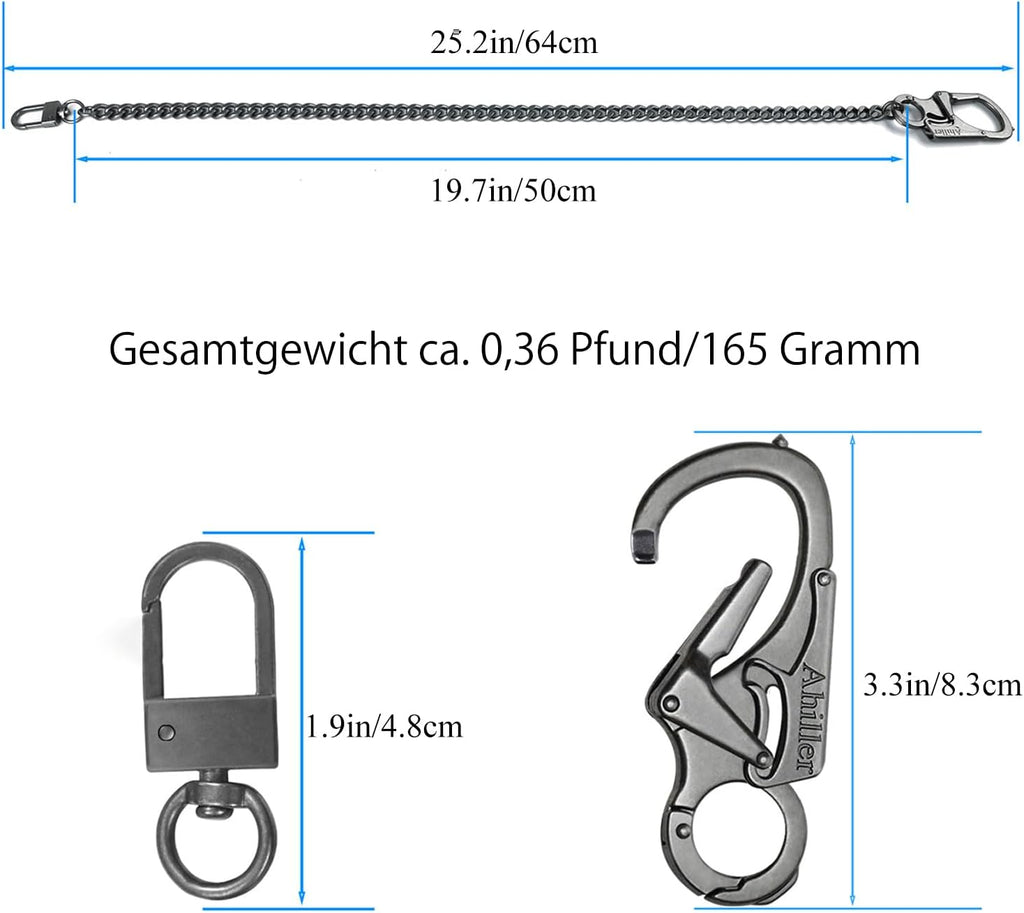 Ahiller Anti-Theft Wallet Chain Security Key Chain for Men