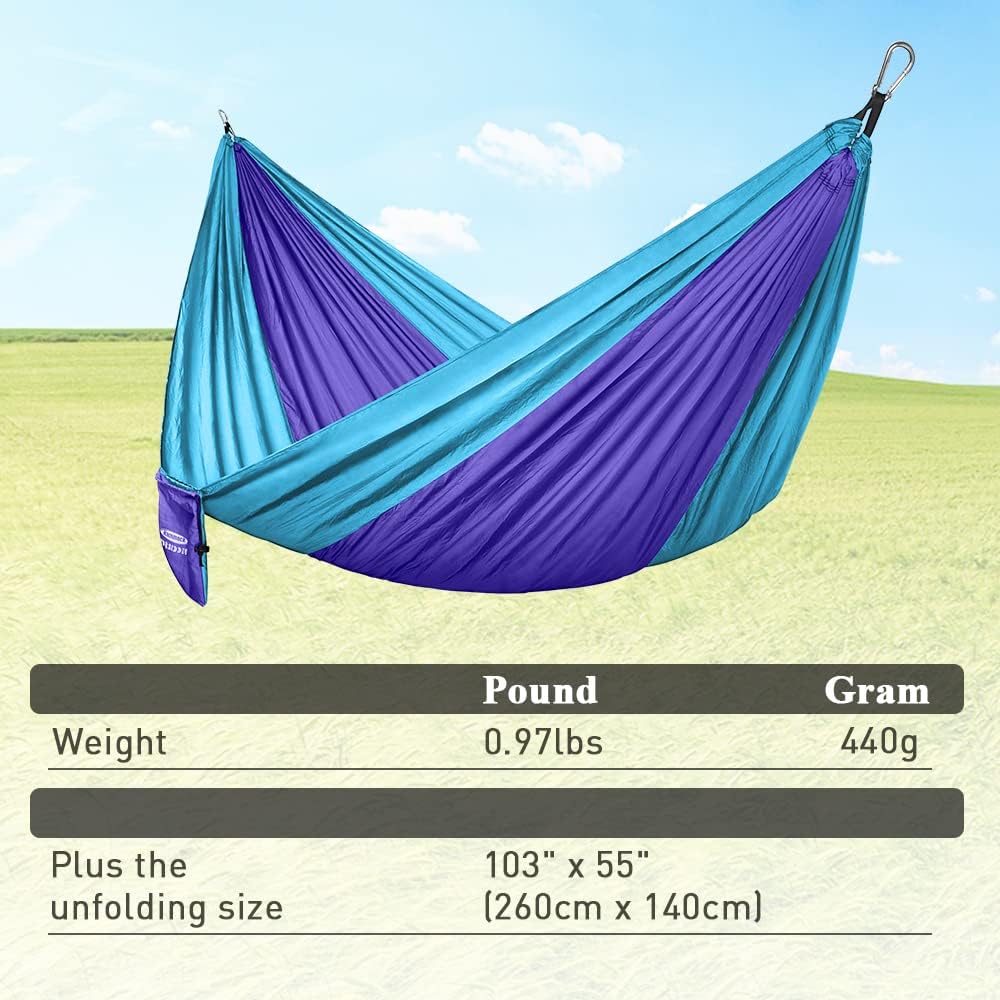 Forbidden Road Camping Hammock 400lbs Capacity Portable Hammock for Outside, Backyard, Travel, Backpacking, Beach