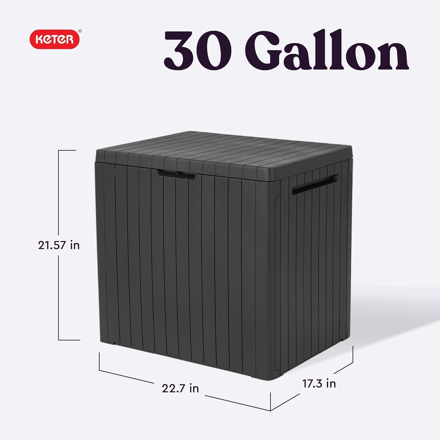 Keter City 30 Gal Outdoor Storage Box and Patio Side Table