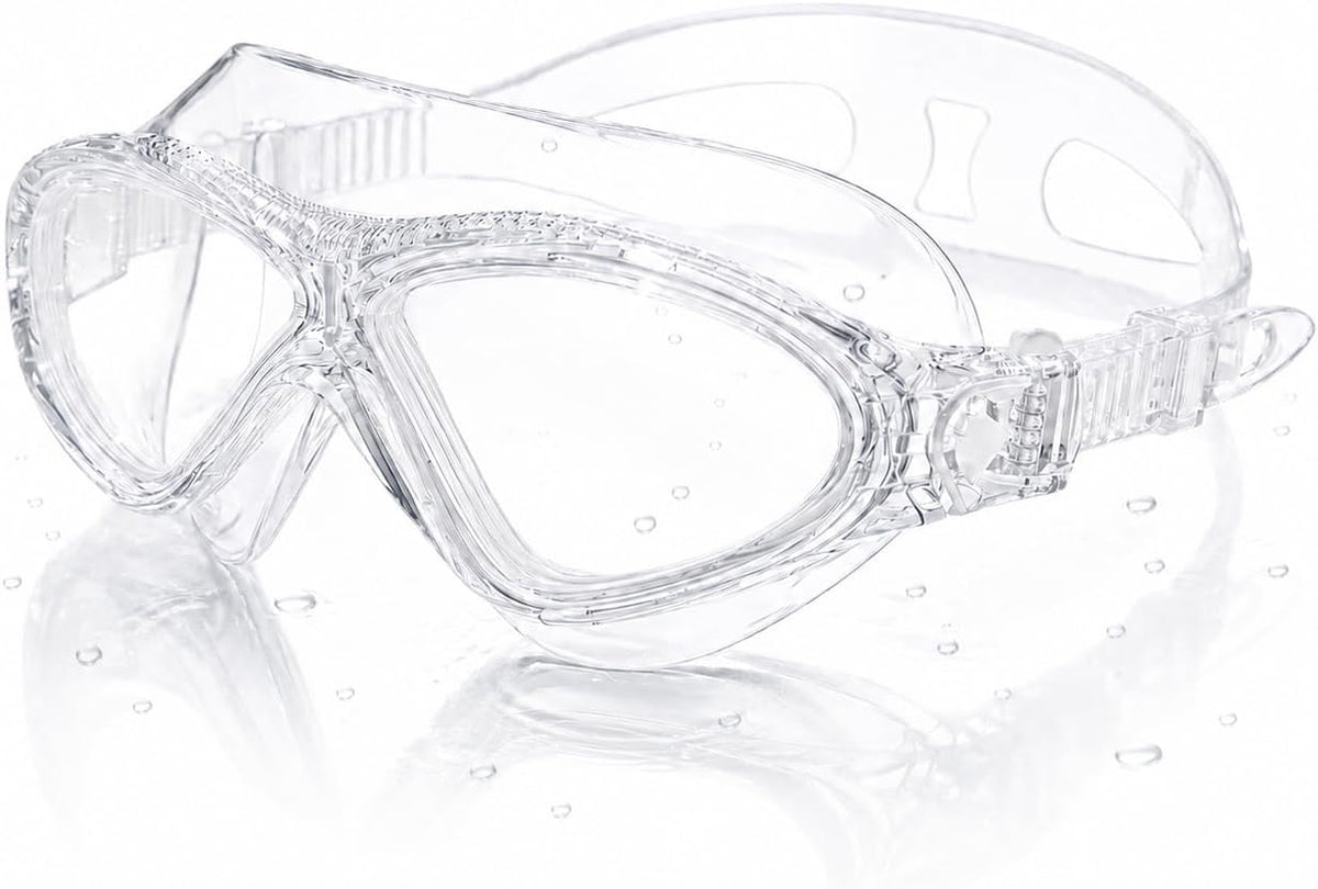 Adult Swim Goggles, Liquid Silicone Anti Fog Swimming Goggles for Men and Women with Anti-Fog/UV & 180° Clear View