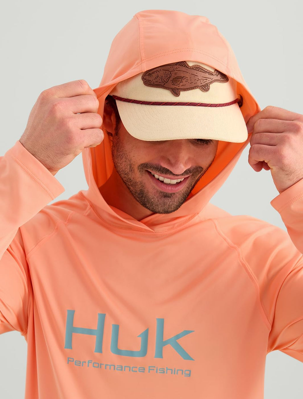 HUK Mens Pursuit Vented Long Sleeve Hoodie, Fishing Shirt with Hood