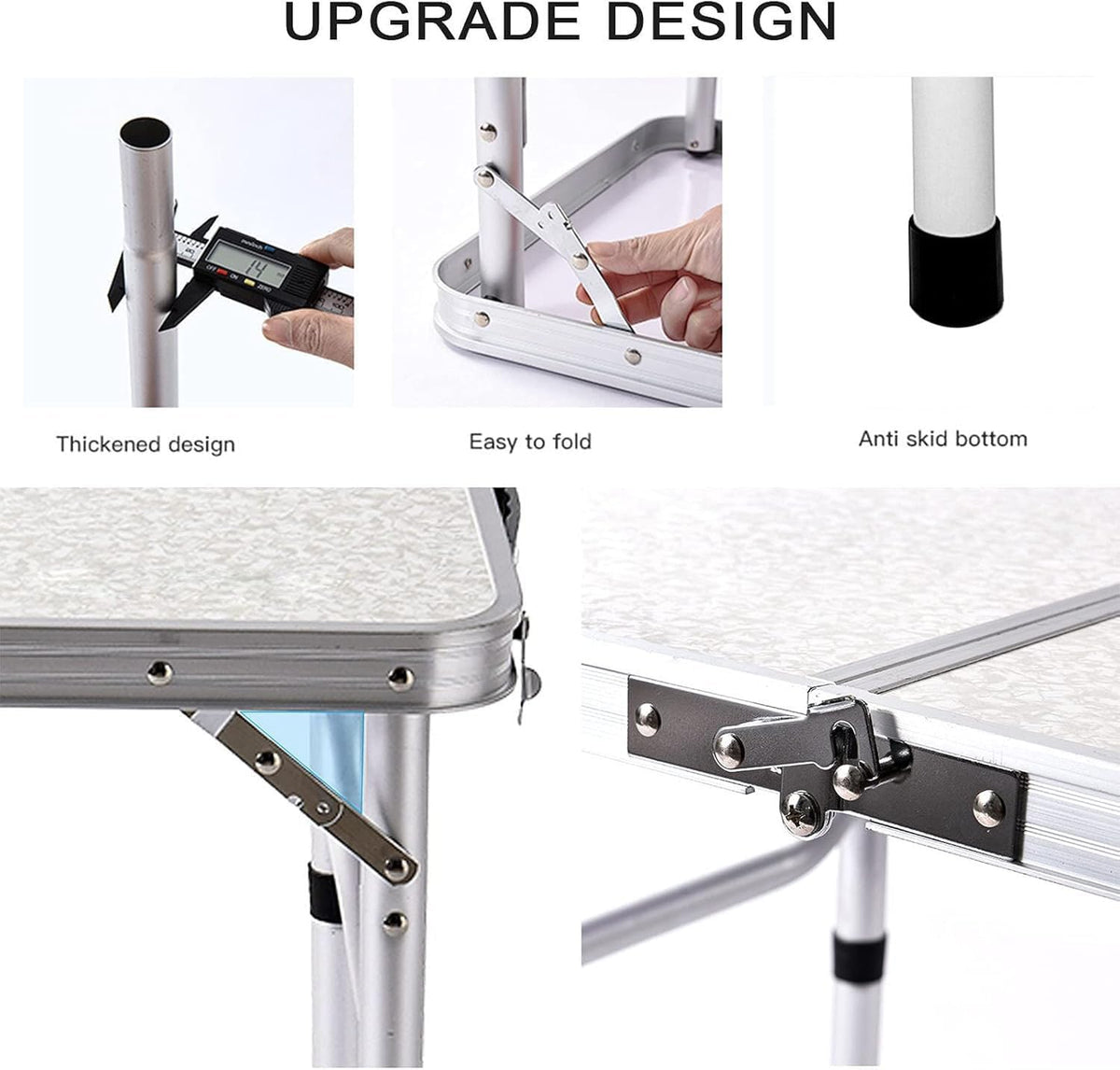 YUFIFAIRY Aluminum Camp Table, 36''L x24''W Folding Table Portable
