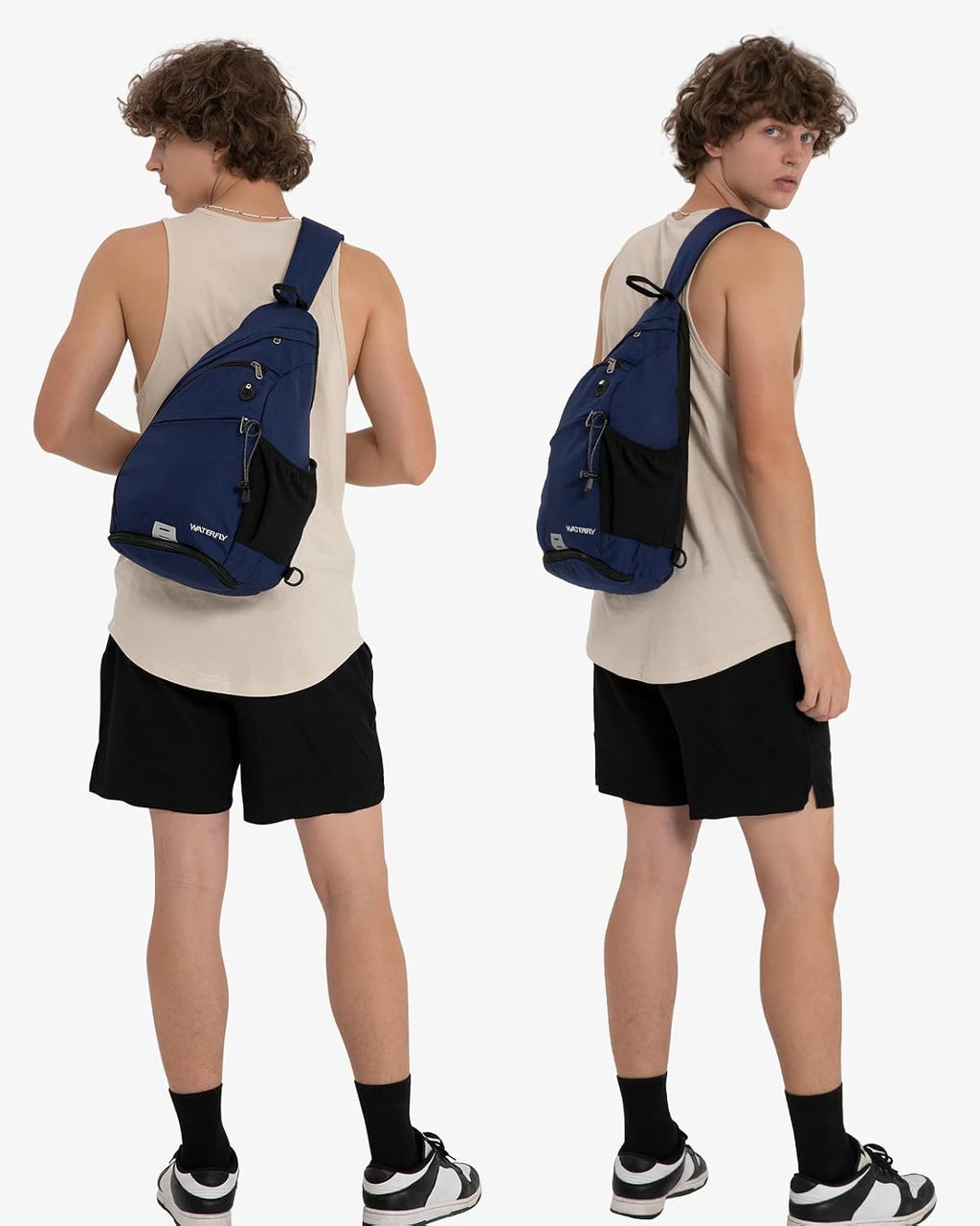 WATERFLY Large Sling Bag Crossbody Backpack Chest Pack for Men Women