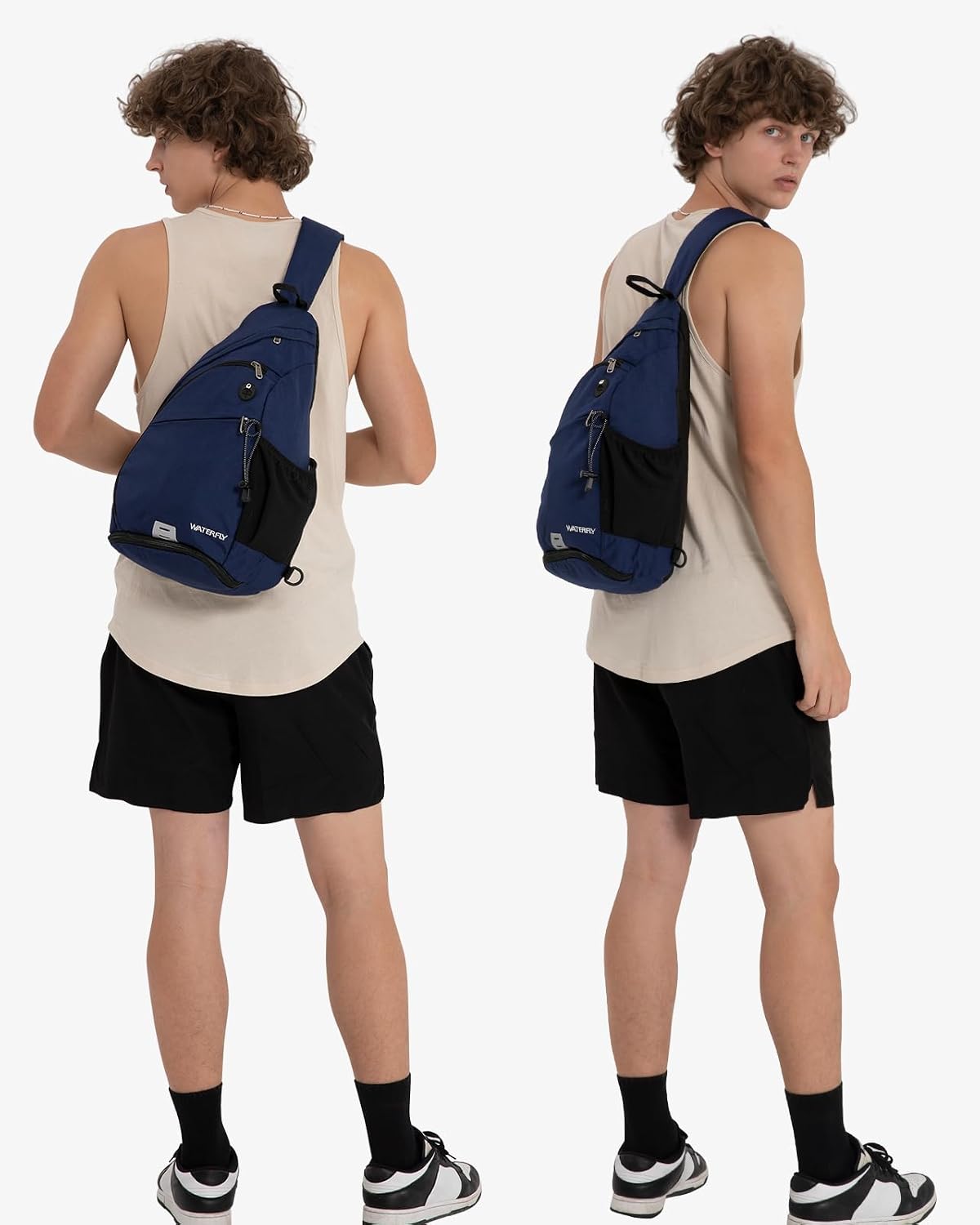 WATERFLY Large Sling Bag Crossbody Backpack Chest Pack for Men Women