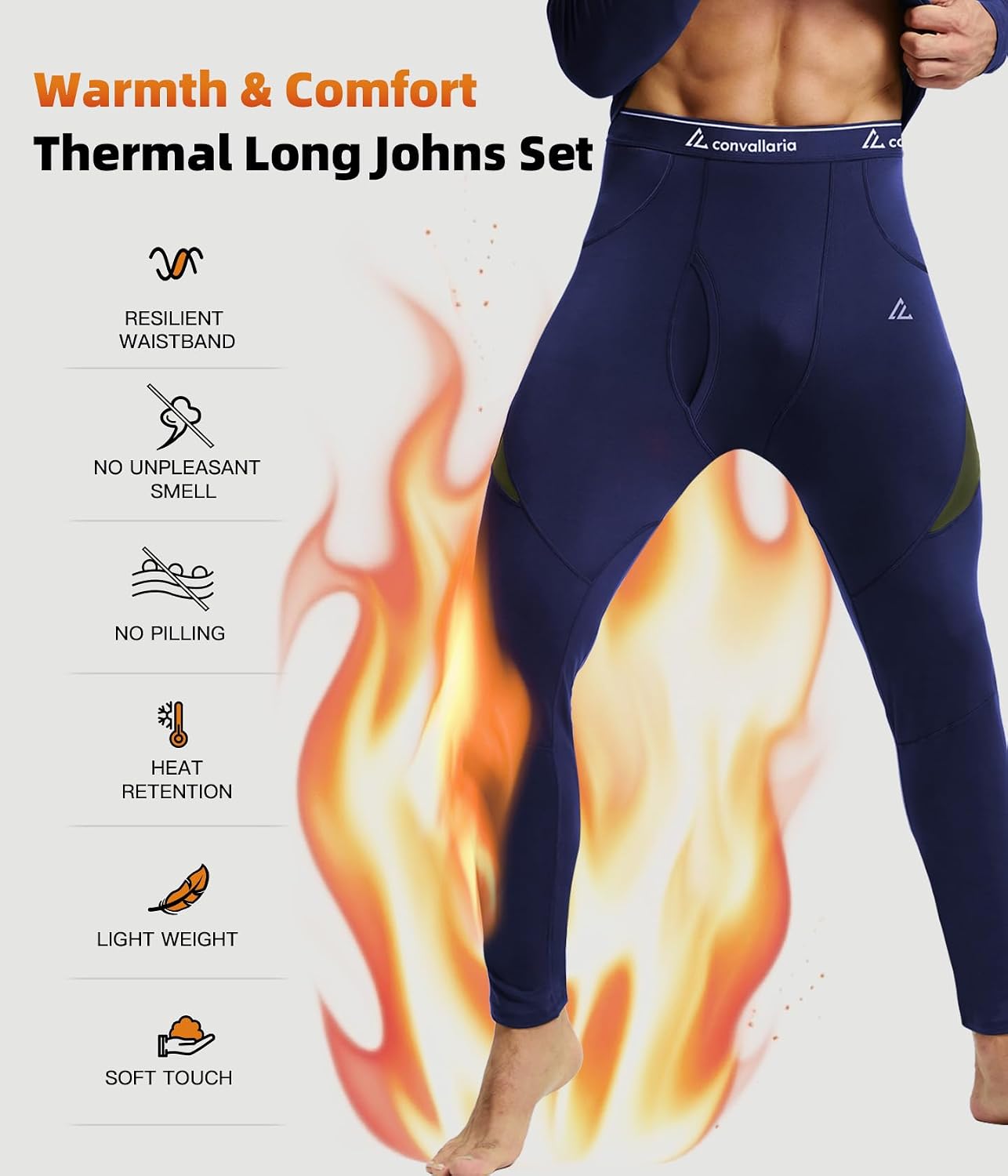 Mens Thermal Underwear Long Johns Set Cold Weather Hunting Base Layer