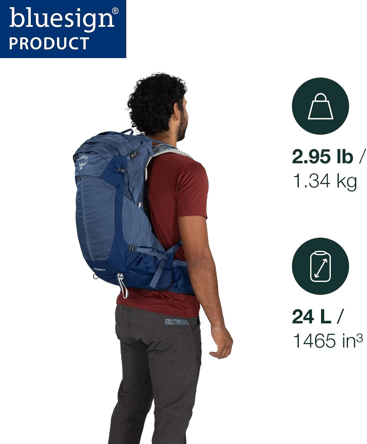 Osprey Stratos 24L Men's Hiking Backpack, Blue OS