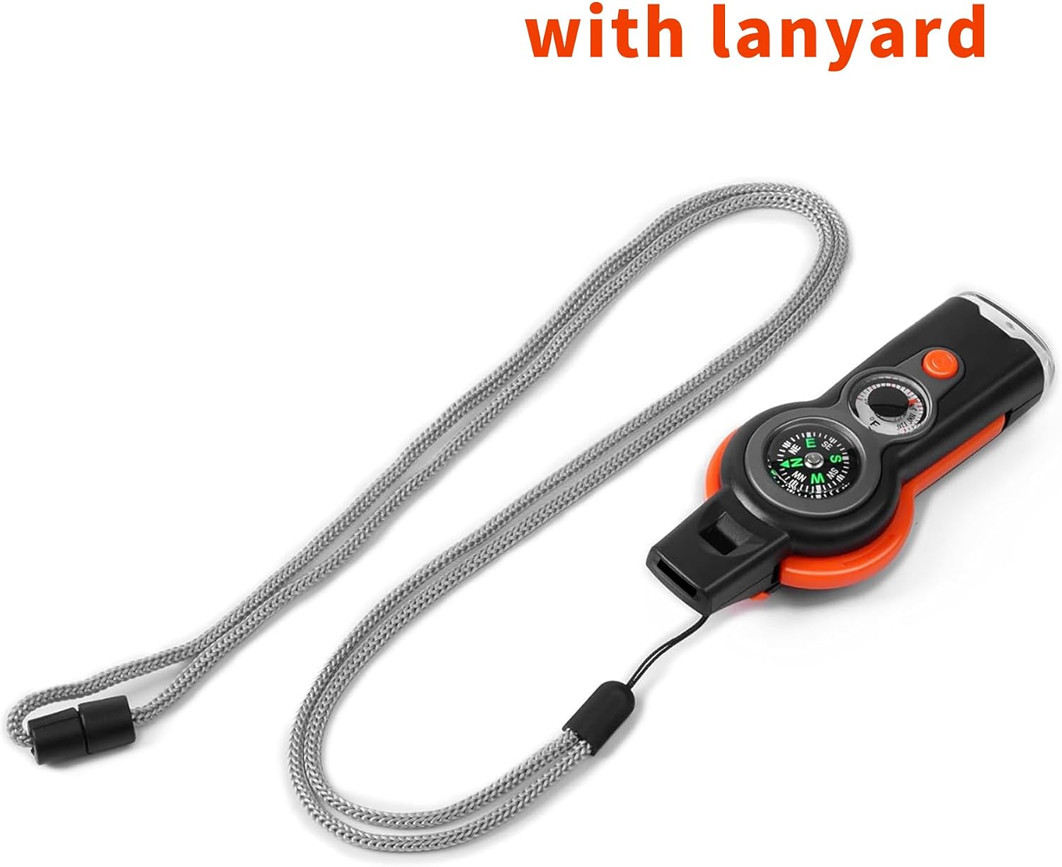 Emergency Survival Function Whistle, Outdoor Multifunctional Tool Safety Whistle with Lanyard, Ideal for Kayaking, Boating, Hiking, Camping, Climbing, Hunting,Rescue Signaling