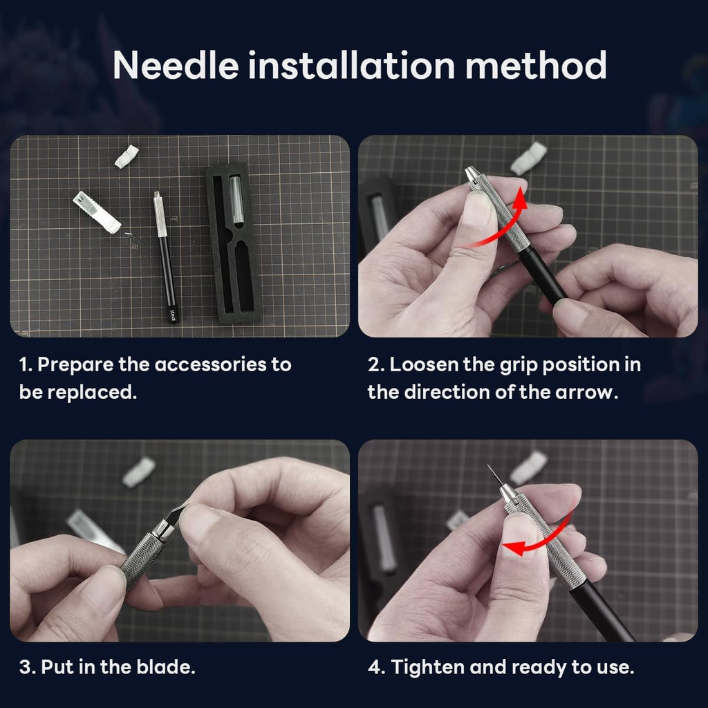 stedi Craft Hobby Knife Kit, Model Hobby Making Tools, All Metal Precision Craft Knife with 20PCS Blades for Gundam, Scale Military Model, 3D Resin Parts