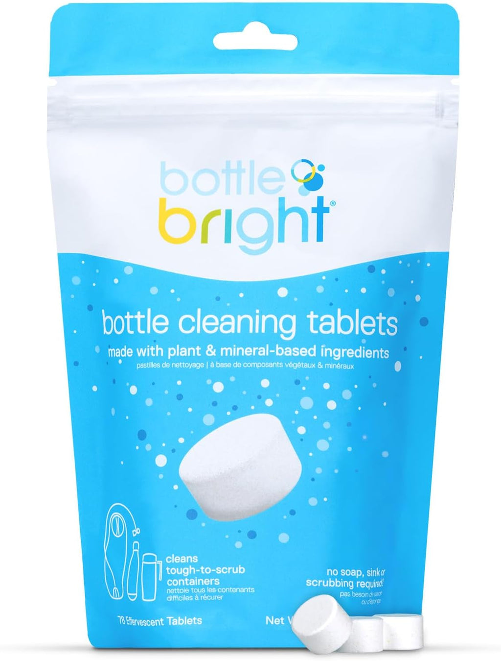 Bottle Bright Water Bottle Cleaning Tablets (12, 36, or 78 Count)