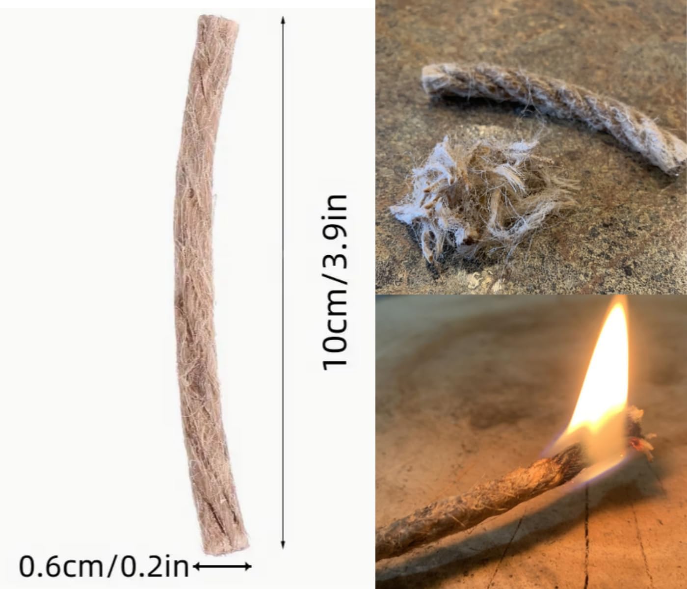 eGreen Magnesium Fire Starter: Waterproof Matches, Ferro Rod & Rope Options