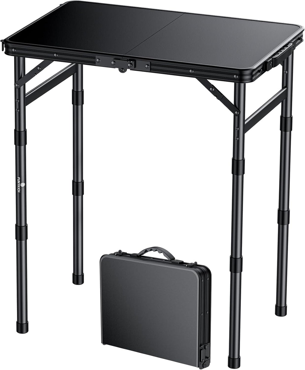 FUNYKICH Waterproof Camping Tables with Plastic Tabletop 22.8''x15.7''