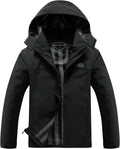 OTU Men's Lightweight Waterproof Hooded Rain Jacket Outdoor Raincoat Shell Jacket for Hiking Travel