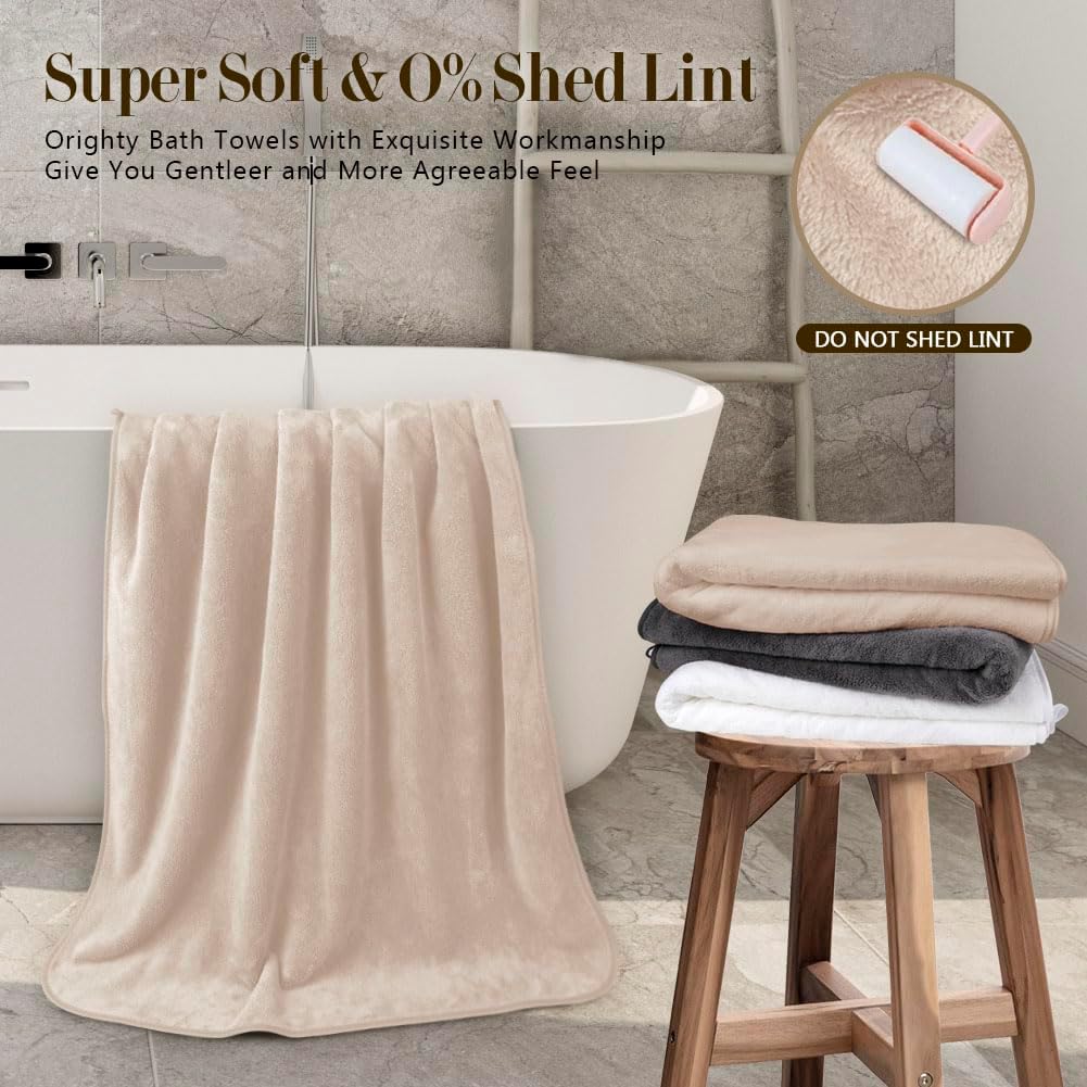 Orighty Bath Towels, Soft Feel Bath Towel, 2 Pack (27'' x 54'')