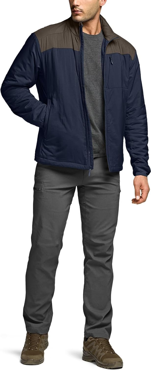CQR Men's Lightweight Warm Insulated Jacket, Windproof Water Resistant Winter Active Coat for Hiking Work Outdoor Tactical