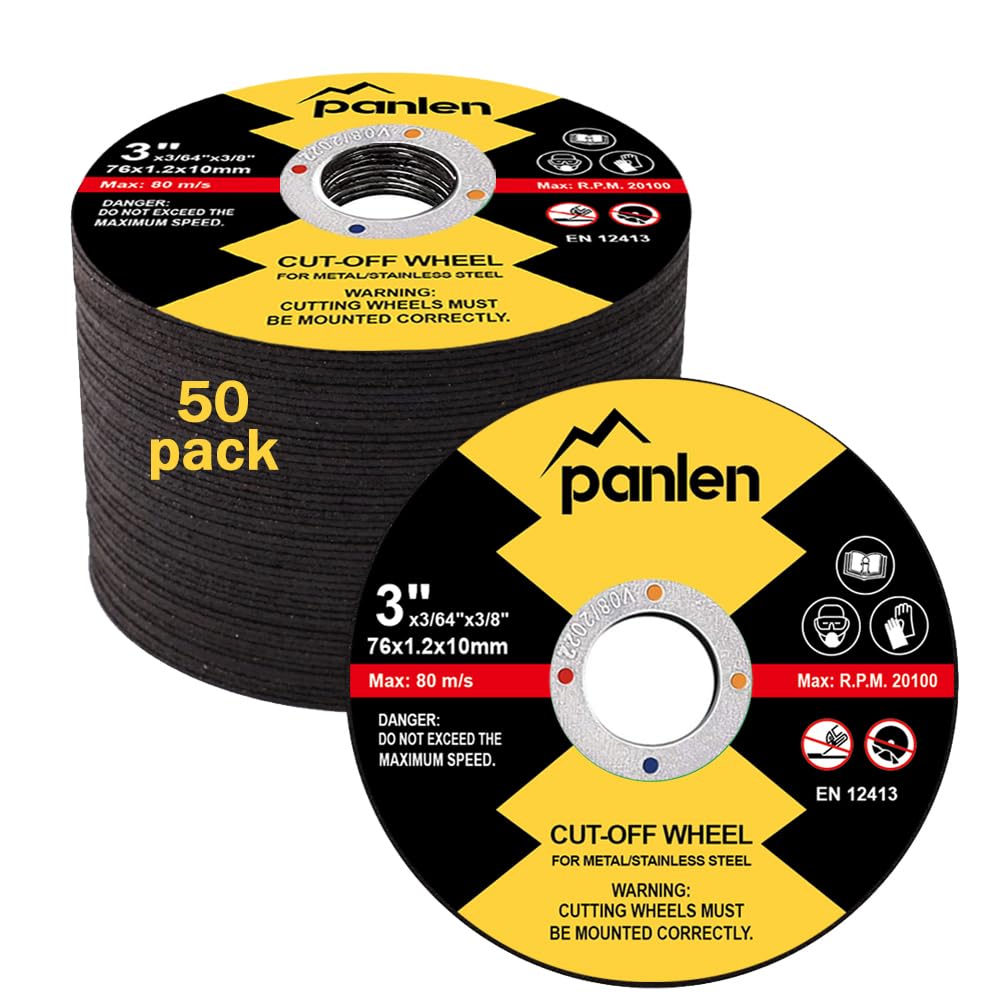 50 Pack 3 inch Cutting Disc, 3/8" Arbor for Die Grinder & Angle Grinder