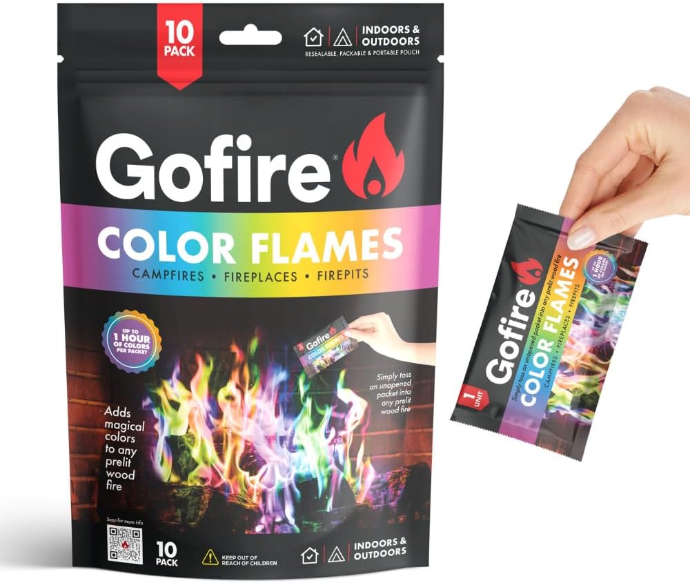 GOFIRE Color Flame - Safe for Indoor & Outdoor, 1 Hour Burn - 30 Pack