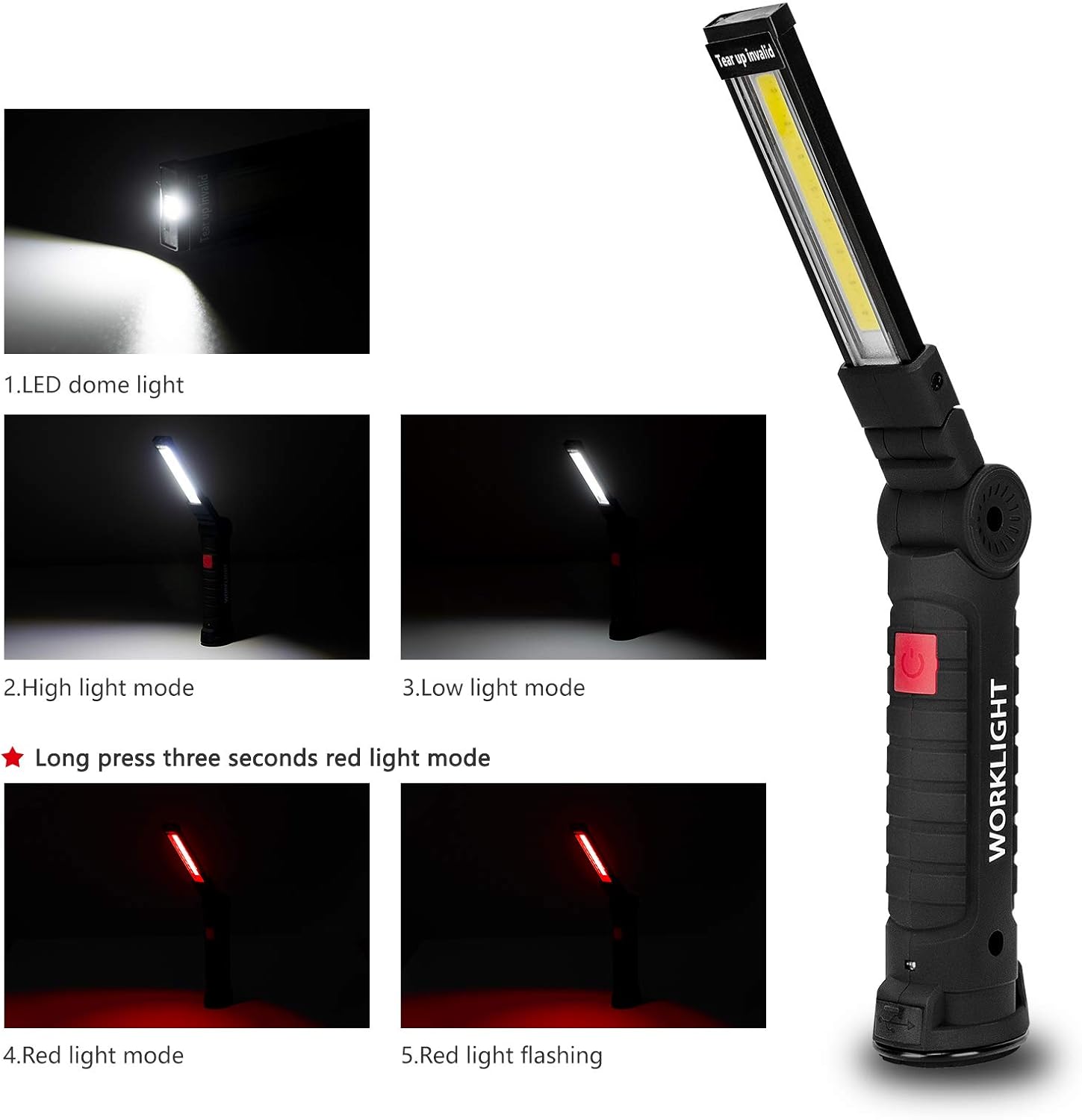 Lmaytech Tool Gifts for Men 2Pack Rechargeable LED Work Lights with Magnetic Base, 360° Rotation,Versatile Lighting for Repairs, Outdoors, Mens Gifts