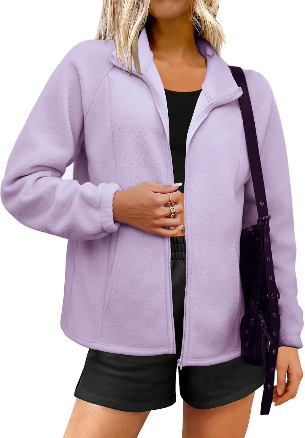 UEAL Womens Zip Up Fleece Jacket