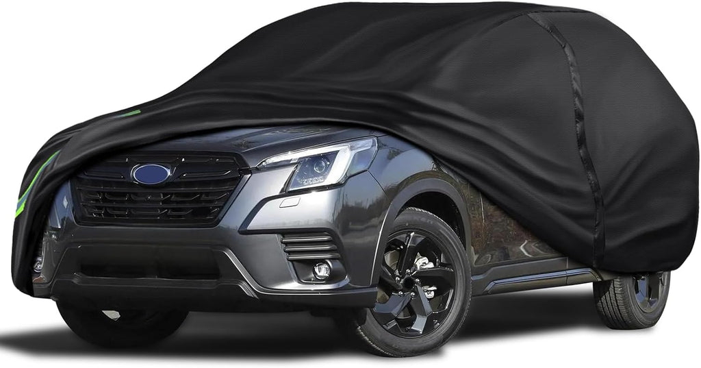16-Layer 600D Heavy Duty Universal Full Car Cover for Outdoor & Indoor Use - All Weather Sun UV Rain Snow Dust Proof, Waterproof Scratch Resistant, Fits SUVs Body Length up to 179" (14.9 ft)