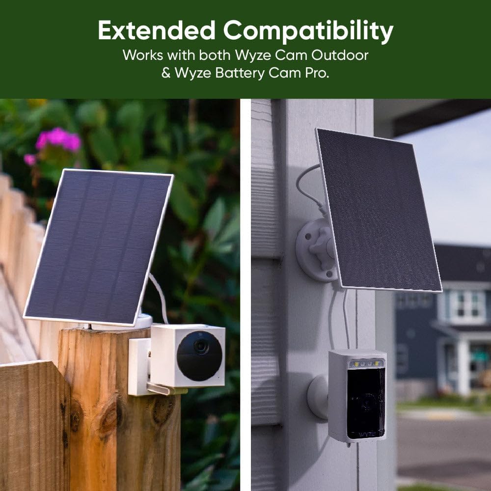 Wyze Solar Panel for Wyze Battery Cam Pro/Cam Outdoor v1/v2, 1-Pack