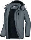 CAMELSPORTS Mens Winter Jacket Waterproof Warm Snow Ski Jackets Faux Fur Fleece Rain Coats with Removable Hood