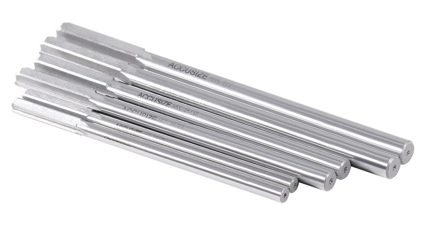 Accusize HSS Chucking Reamer Set 1/16 to 1/2 in by 1/64, 5500-SF00