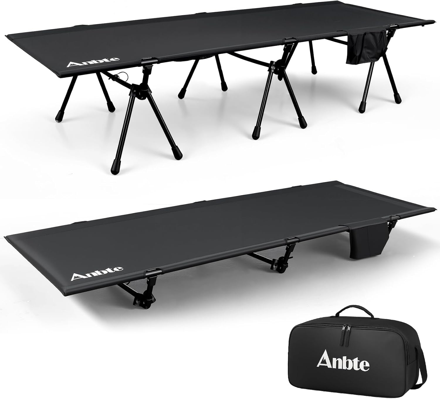 Anbte Height Adjustable Camping Cot, Support 400 lbs, Portable for 1 Person